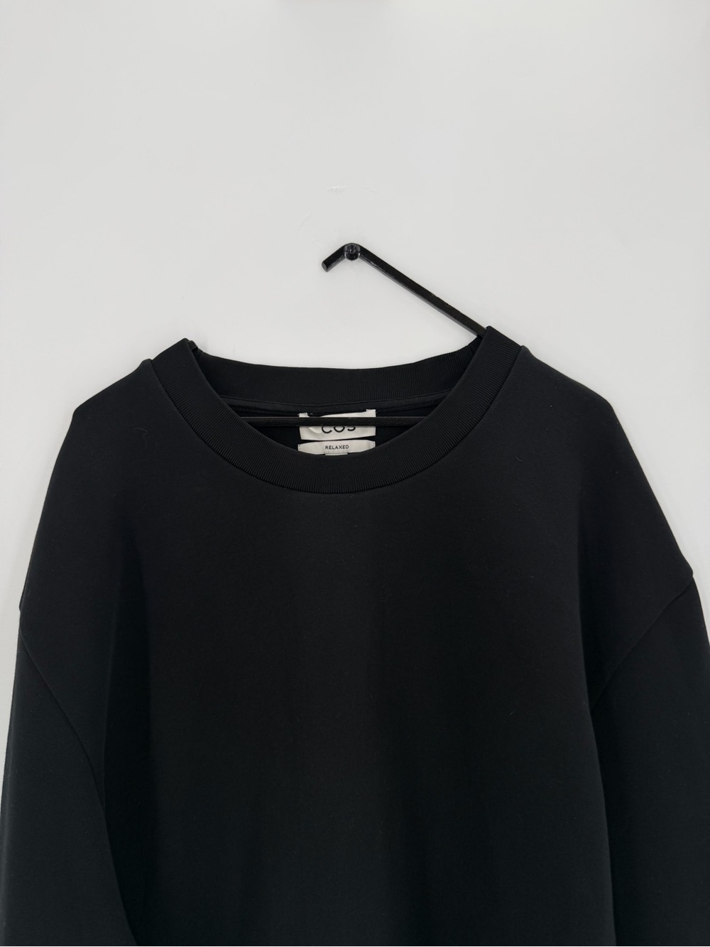 Cos Relaxed Black Blue Organic Cotton Minimal Colour Block Sweatshirt